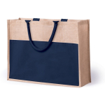 Große Jutetasche mit Seitentasche zum Bedrucken mit Ihrem Logo erste Ansicht