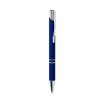 Metallkugelschreiber mit gummierter Oberfläche und blauer Tinte erste Ansicht