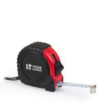 5m langes Maßband mit Aufrollsystem in schwarz-rotem ABS-Gehäuse erste Ansicht