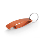 Aluminium-Flaschenöffner mit Schlüsselanhänger in glänzender Farbe farbe orange erste Ansicht