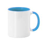 Keramikbecher mit farbigem Griff und Innenseite, 350 ml farbe hellblau erste Ansicht