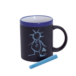 Mit Kreide beschreibbare Kaffeetasse als originelles Geschenk, 350ml farbe blau