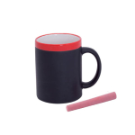 Mit Kreide beschreibbare Kaffeetasse als originelles Geschenk, 350ml farbe rot