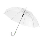Transparenter automatischer Regenschirm als Werbeartikel, Ø 100 farbe weiß Ansicht mit Tampondruck