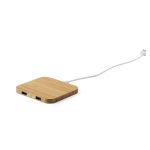 Wireless Charger aus natürlichem Bambus zum Aufladen von Handys farbe holzton erste Ansicht