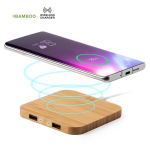 Wireless Charger aus natürlichem Bambus zum Aufladen von Handys fünfte Ansicht