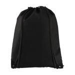 Farbiger Turnbeutel aus Non-Woven-Material mit Logo, 80 g/m2 farbe schwarz zweite Vorderansicht