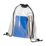 Transparenter Sportbeutel mit bunten Schnüren mit Logo farbe schwarz zweite Ansicht