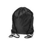 Sportbeutel für Kinder aus Polyester 210D mit Kordelzug farbe schwarz