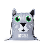 Lustiger Kinder-Turnbeutel mit verschiedenen Tierdesigns Ansicht mit Druckbereich