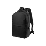 Bedruckbarer Laptoprucksack aus recyceltem Kunststoff mit Logo, 15” farbe schwarz erste Ansicht