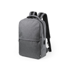 Bedruckbarer Laptoprucksack aus recyceltem Kunststoff mit Logo, 15” farbe grau erste Ansicht