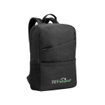 Recycelter Laptoprucksack mit gepolsterten Fächern, 15,6” farbe dunkelgrau Ansicht mit Logo 1