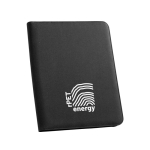 Hochwertige Portfoliomappe mit Innenfächern A4 farbe schwarz Ansicht mit Logo 1