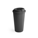 Doppelwandiger Kaffeebecher To Go aus PP bedrucken, 500ml farbe schwarz