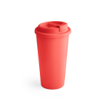 Doppelwandiger Kaffeebecher To Go aus PP bedrucken, 500ml farbe rot