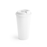 Doppelwandiger Kaffeebecher To Go aus PP bedrucken, 500ml farbe weiß