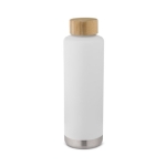 Stahlflasche mit Bambusdeckel und Silikondichtung, 640 ml farbe weiß