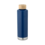 Stahlflasche mit Bambusdeckel und Silikondichtung, 640 ml farbe marineblau