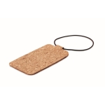 Kofferanhänger aus Kork für Reiseveranstalter mit Logo bedrucken farbe beige zweite Ansicht