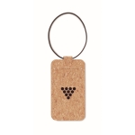 Kofferanhänger aus Kork für Reiseveranstalter mit Logo bedrucken farbe beige Hauptansicht vierte Ansicht