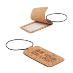 Kofferanhänger aus Kork für Reiseveranstalter mit Logo bedrucken farbe beige Ansicht mit Druckbereich