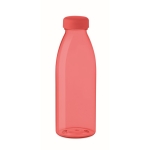 Plastikflasche aus RPET, BPA-frei und in vielen Farben, 500 ml farbe rot-transparent