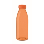 Plastikflasche aus RPET, BPA-frei und in vielen Farben, 500 ml farbe orange-transparent