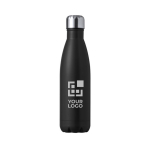 Edelstahlflasche City 750 ml farbe schwarz Ansicht mit Druckbereich