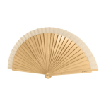 Holzfächer aus naturbelassenem Holz 23 cm farbe holzton Ansicht mit Logo