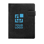 Günstiger Organiser mit Schreibblock und Magnetverschluss, A4 farbe dunkelgrau Ansicht mit Druckbereich