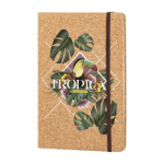 Notizbuch mit Cover aus Bambus und liniertem Papier als Werbegeschenk, A5 Ansicht mit Logo