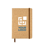Notizbuch mit Cover aus Bambus und liniertem Papier als Werbegeschenk, A5 Ansicht mit Druckbereich