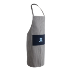 Schürze aus recycelter Baumwolle zum Bedrucken farbe marineblau Ansicht mit Logo