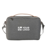 Notebooktasche aus recycelten Materialien mit Gurt für Trolleys farbe dunkelgrau Ansicht mit Druckbereich