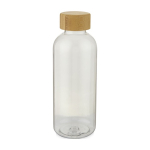 Recycling-Trinkflaschen mit Deckel aus nachhaltigen Bambus, 650ml farbe transparent
