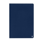 Hardcover-Notizbuch mit wasserfestem linierten Steinpapier, A5 farbe marineblau zweite Vorderansicht