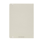 Hardcover-Notizbuch mit wasserfestem linierten Steinpapier, A5 farbe gebrochen weiß zweite Rückansicht