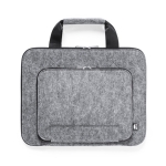 Nachhaltige Messetasche aus recyceltem RPET-Filz mit Logo farbe grau erste Ansicht
