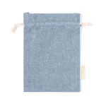 Kleine recycelte Baumwolltasche zum Zuziehen 120 g/m² farbe blau erste Ansicht
