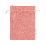Kleine recycelte Baumwolltasche zum Zuziehen 120 g/m² farbe rot erste Ansicht