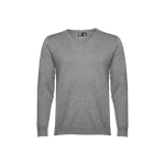 Pulli mit V-Ausschnitt aus Baumwolle und Polyamid 220 g/m2 THC Mailand farbe grau mamoriert zweite Ansicht