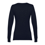 Damenpullover aus Baumwolle mit V-Ausschnitt 220 g/m2 THC Mailand farbe marineblau