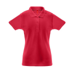 Damen Poloshirt aus Baumwolle und Polyester, 200 g/m2, THC Berlin farbe rot zweite Ansicht
