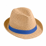Naturhut aus Papierstroh mit kurzer Krempe im Unisex Format mit Logo farbe camel dritte Ansicht