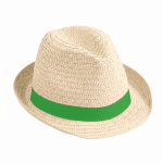 Naturhut aus Papierstroh mit kurzer Krempe im Unisex Format mit Logo farbe natürliche farbe Detailbild