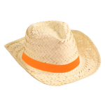 Strohhut mit bedruckbarem Band, wählbar in vielen leuchtenden Farben farbe orange