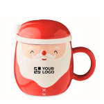 Becher in Form eines fröhlichen Weihnachtsmanns, 370 ml farbe rot Ansicht mit Druckbereich