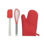 Backset mit bedruckbarem Handschuh, Schneebesen und Spatel farbe rot sechste Ansicht