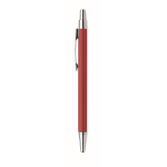 Öko-Kugelschreiber aus recyceltem Aluminium mit blauer Tinte farbe rot dritte Ansicht